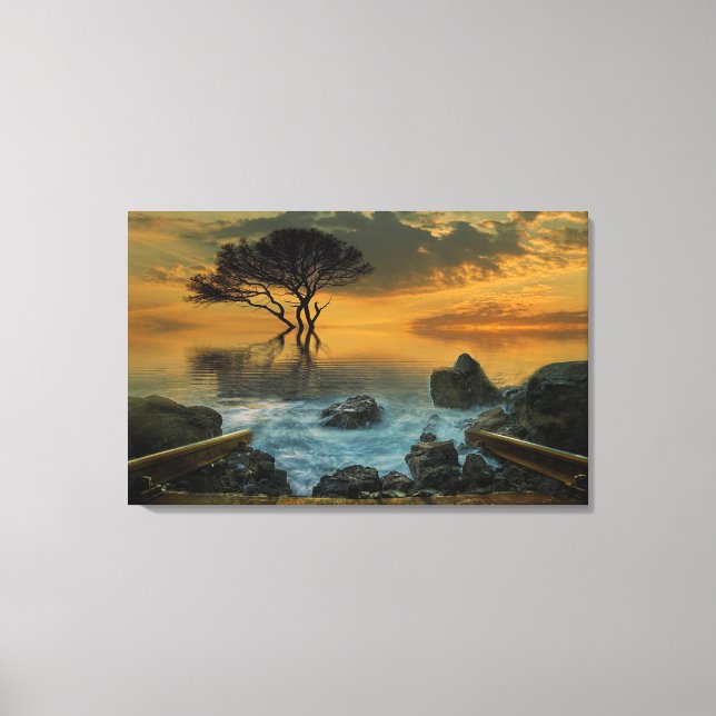 Misty Lake Canvas Print (Front)