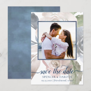 Misty Lake   Lovely Soft Dusty Hued Floral Photo Save The Date