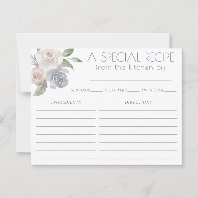 Misty Lake | Lovely Soft Dusty Hued Recipe Card (Front)