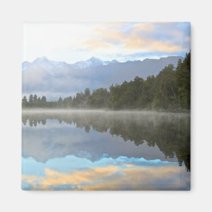 Misty Lake Trees Reflection Tranquil Nature Photo Magnet