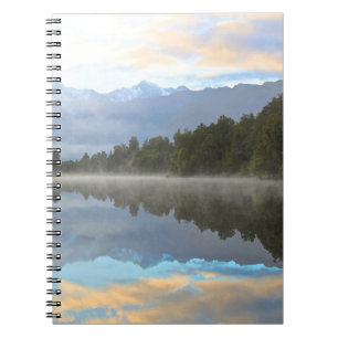 Misty Lake Trees Reflection Tranquil Nature Photo Notebook