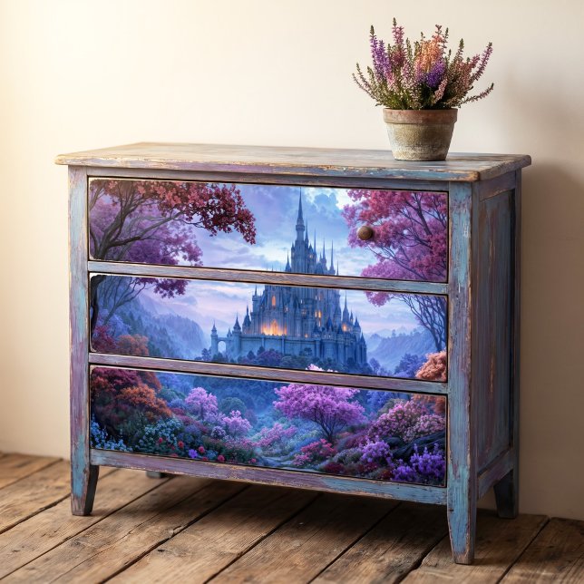 Misty Lavender Forest Gothic Castle Tissue Paper (Creator Uploaded)