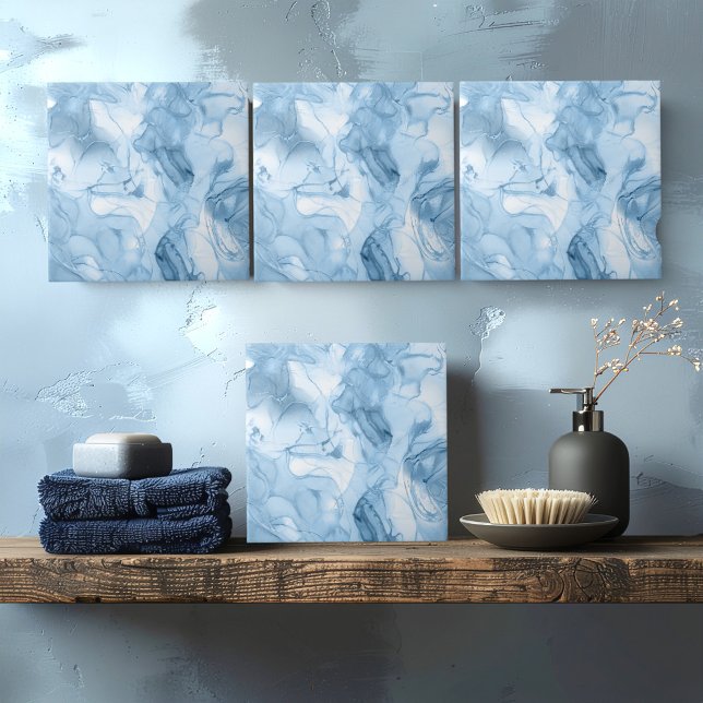 Misty Marble Abstract Pattern Light Blue ID705c Tile (Creator Uploaded)