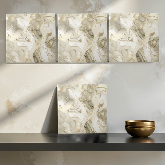 Misty Marble Abstract Pattern Light Gold ID705c Tile (Creator Uploaded)