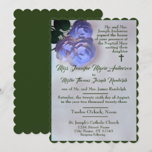Misty Mauve et Green Faire-part de mariage