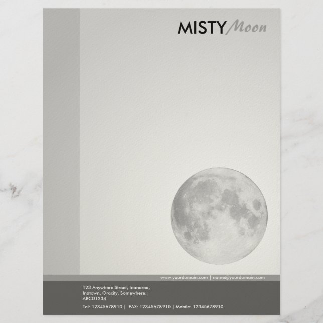 Misty Moon (Felt Paper) Letterhead (Front)