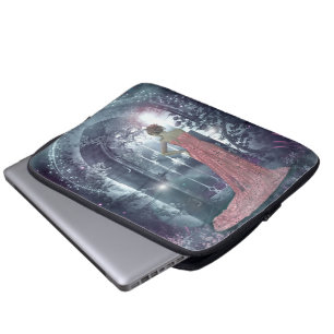 Misty moonlight night laptop sleeve