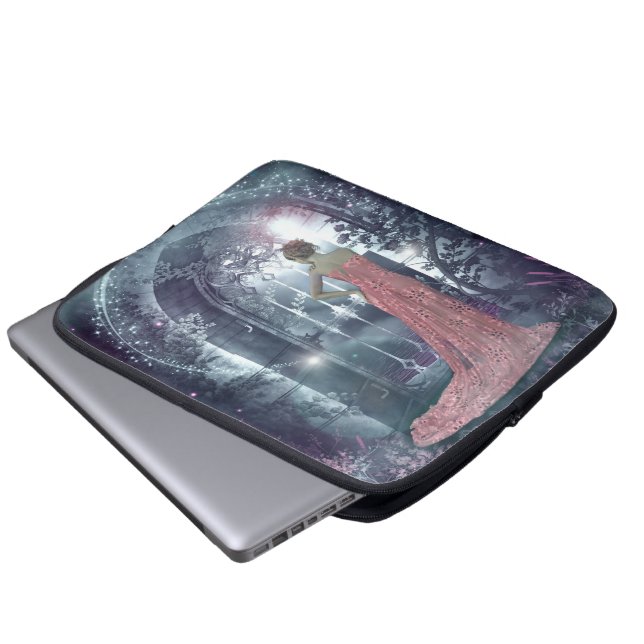 Misty moonlight night laptop sleeve (Front Bottom)