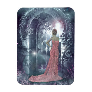 Misty moonlight night magnet