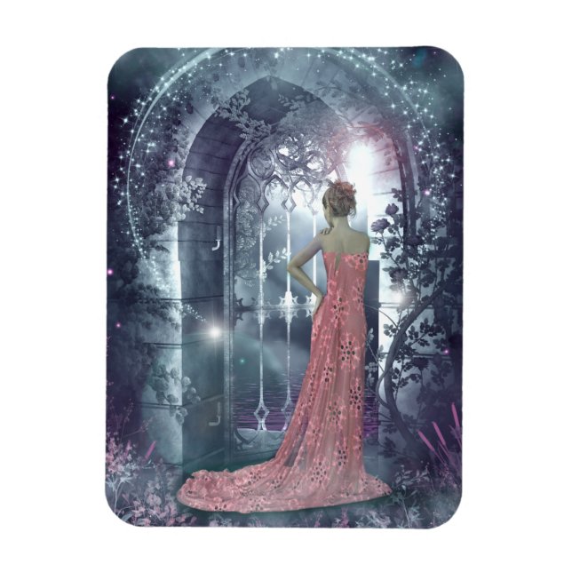 Misty moonlight night magnet (Vertical)