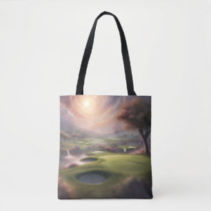 Misty Morning Golf Course  Tote Bag