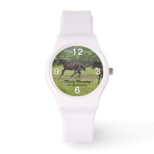 Misty morning Horses running Watch