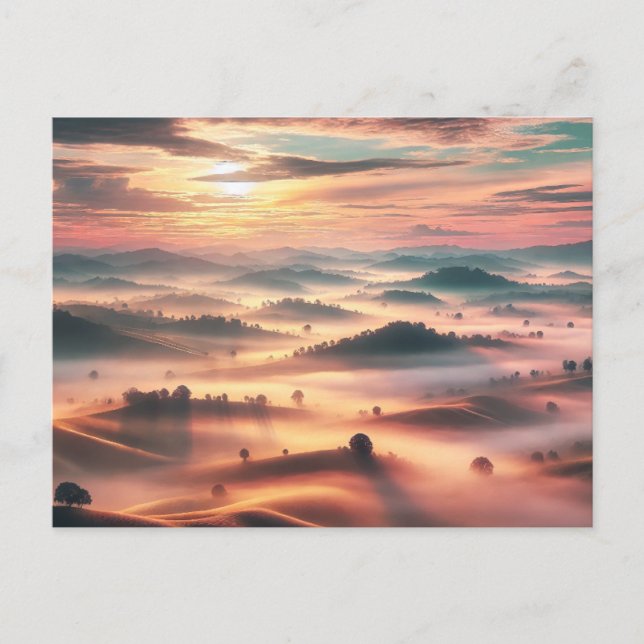 Misty Morning Magic – Postcard (Front)