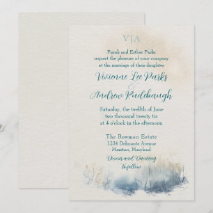 Misty Morning Meadow  Wedding Invitation