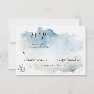 Misty Morning Meadow Wedding RSVP Card