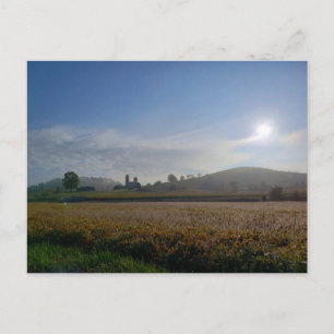 MIsty Morning on Rural Farmland in Eastern Ohio Postcard