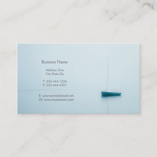 Misty morning sailboat. business card (Front)