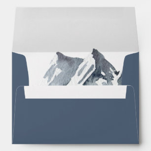 Misty Mountain Blue Grey White Elegant Envelope