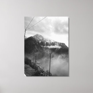 Misty Mountain Canvas Black & White Wall Decor