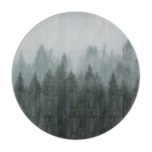 Misty Mountain Forest Autumn Fog Cutting Board