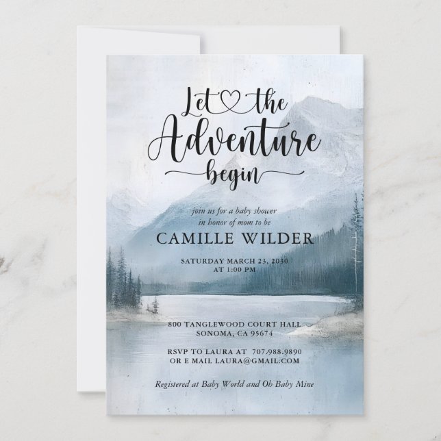 Misty Mountain Forest Baby Shower Invitation (Front)