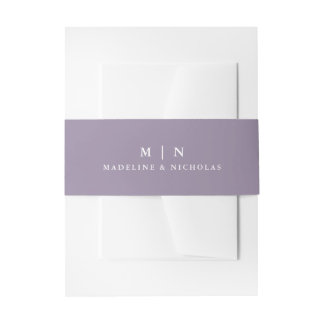 Misty Mountain Forest Lavender Purple Wedding Invitation Belly Band