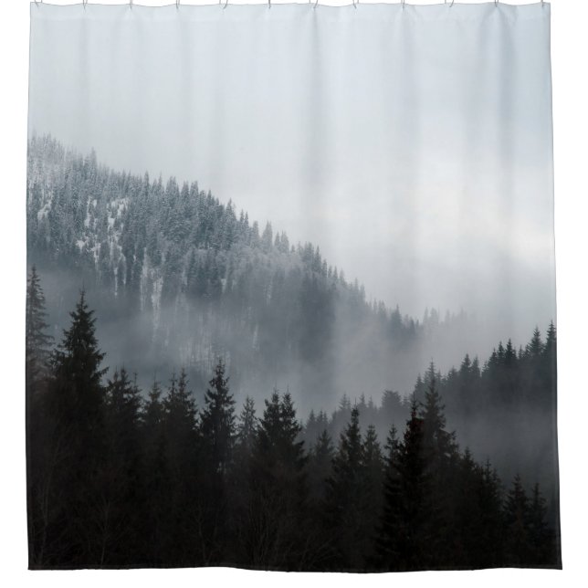 Misty Mountain Forest: Scenic Landscape View (Front)