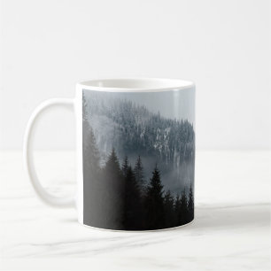 Misty Mountain Forest: Scenic Landscape View Coffee Mug