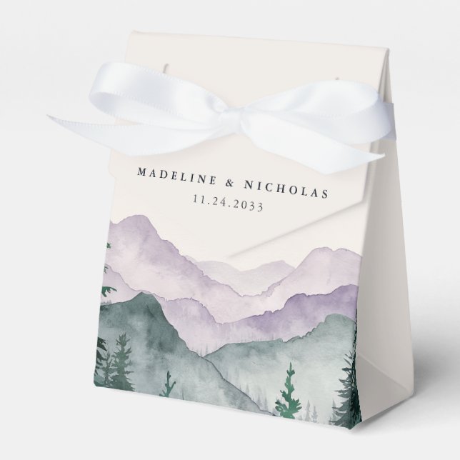 Misty Mountain Forest Wedding Favor Box (Front Side)