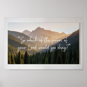 Misty Mountain Islamic Poster   Nature & Faith Wal