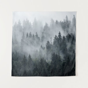 Misty Mountain Landscape Vintage Style Tapestry
