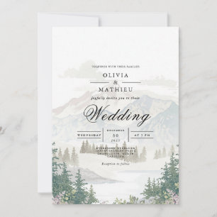 Misty Mountain Landscape Wedding Invitation
