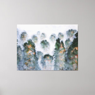 Misty Mountain Peaks Rocks Tranquility Serenity Ge Canvas Print