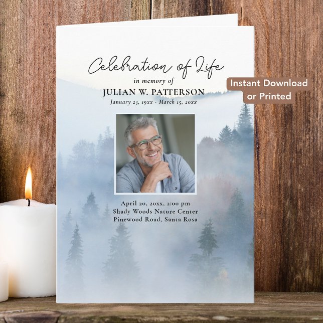 Misty Mountain Pines Downloadable Funeral Program (Creator Uploaded)