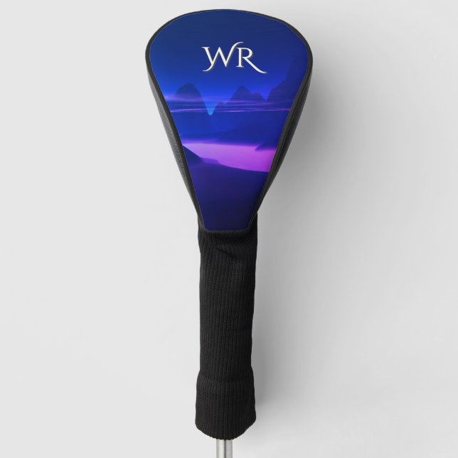 Misty Mountain Purple Monogram Golf Head Cover (Front)
