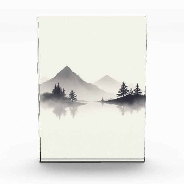  "Misty Mountain Reflections" Photo Block (Front)