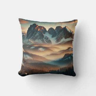 Misty Mountain Throw Pillow