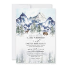 Misty Mountain Watercolor Winter Forest Wedding