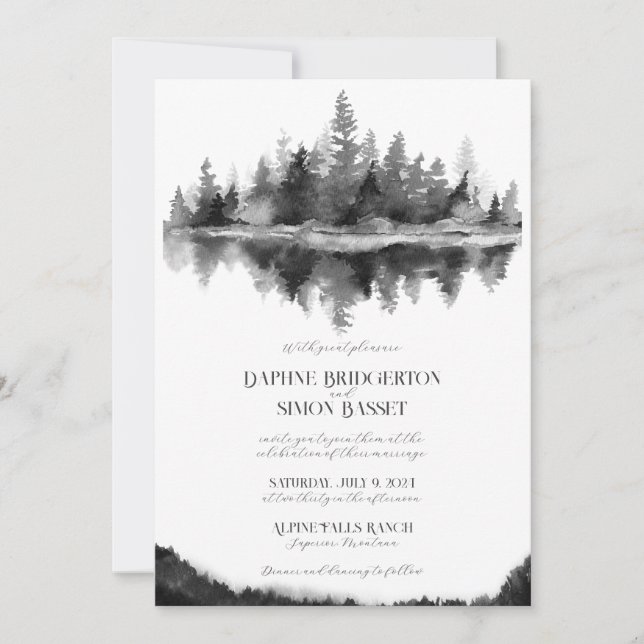 Misty Mountain Wedding  Invitation (Front)