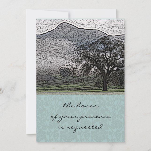 Misty Mountain Wedding Invitation (Front)