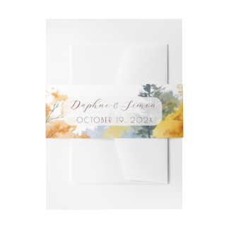 Misty Mountain Wedding Invitation Belly Band