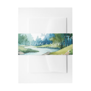 Misty Mountain Wedding Invitation Belly Band