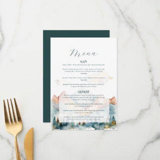 Misty Mountain Wedding Menu