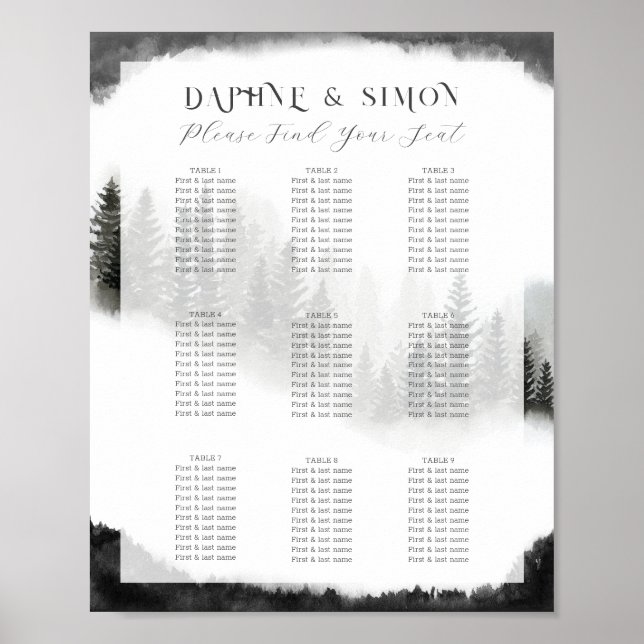 Misty Mountain Wedding Poster (Front)