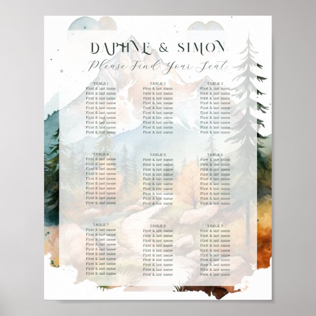 Misty Mountain Wedding Poster (Front)