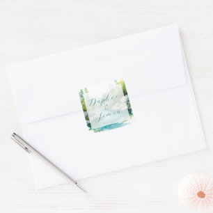 Misty Mountain Wedding Square Sticker