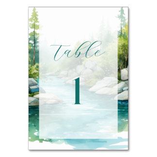 Misty Mountain Wedding Table Number