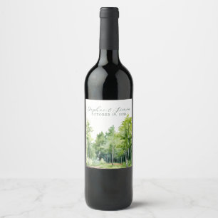 Misty Mountain Wedding Wine Label