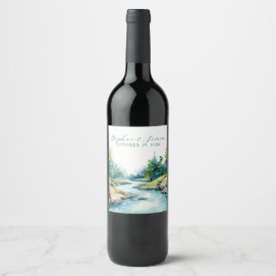 Misty Mountain Wedding Wine Label