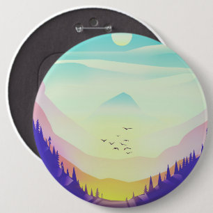 Misty Mountains 6 Inch Round Button